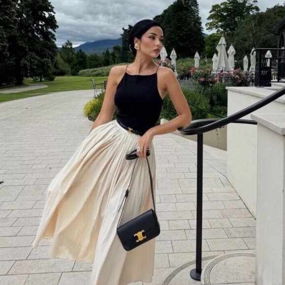 NWT ZARA RUFFLY WAIST SKIRT WHIT POCKETS - Picture 13 of 15